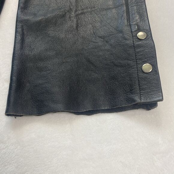 Vintage Barneys Leather Chaps Adult XL Black Leather Motorcycle Riding - Picture 10 of 15